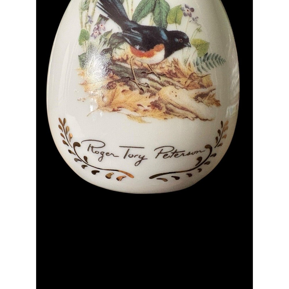 Danbury Mint Roger Tory Peterson Porcelain Songbird Egg Towhee 1995 - Picture 2 of 6